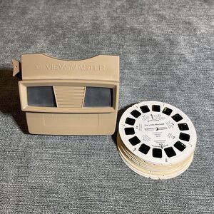 GAF View Master Brown 1970s Retro Viewer With 15 Slides (Disney/Nature/History)